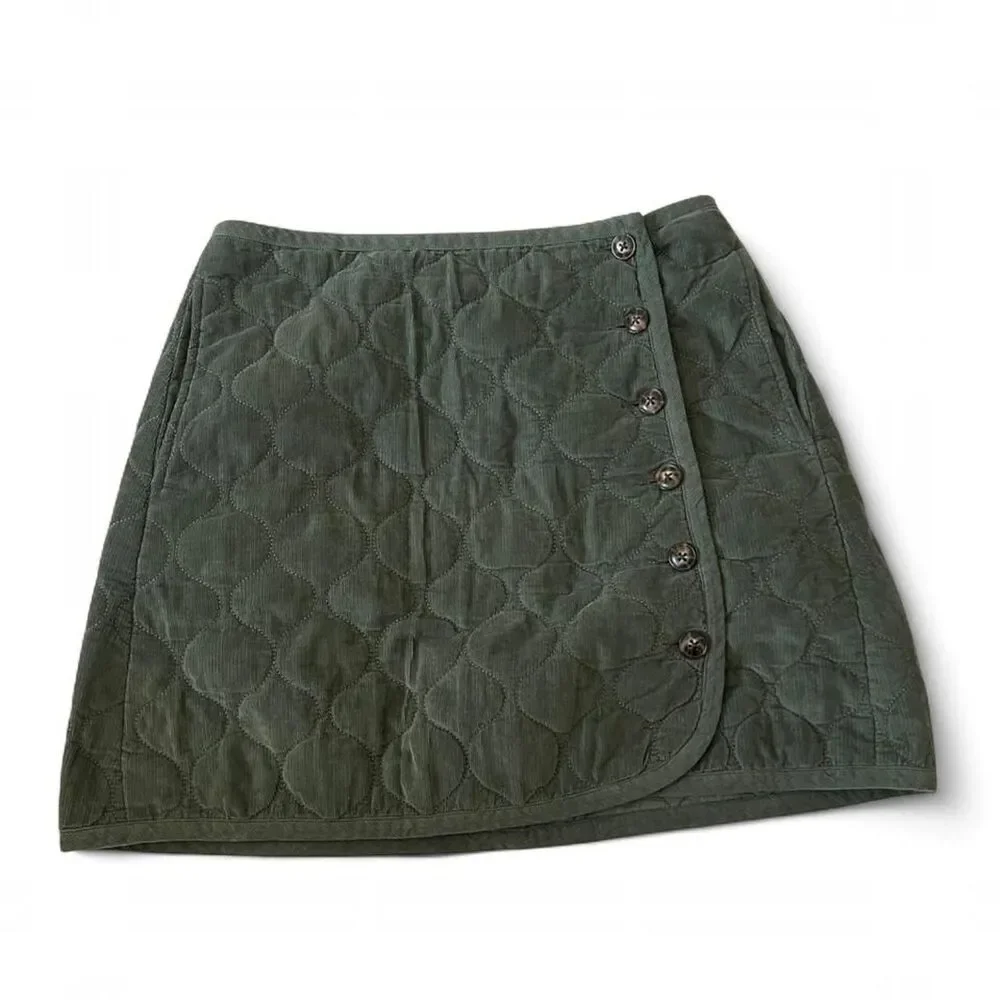 Madewell Women's Green Quilted Skirt